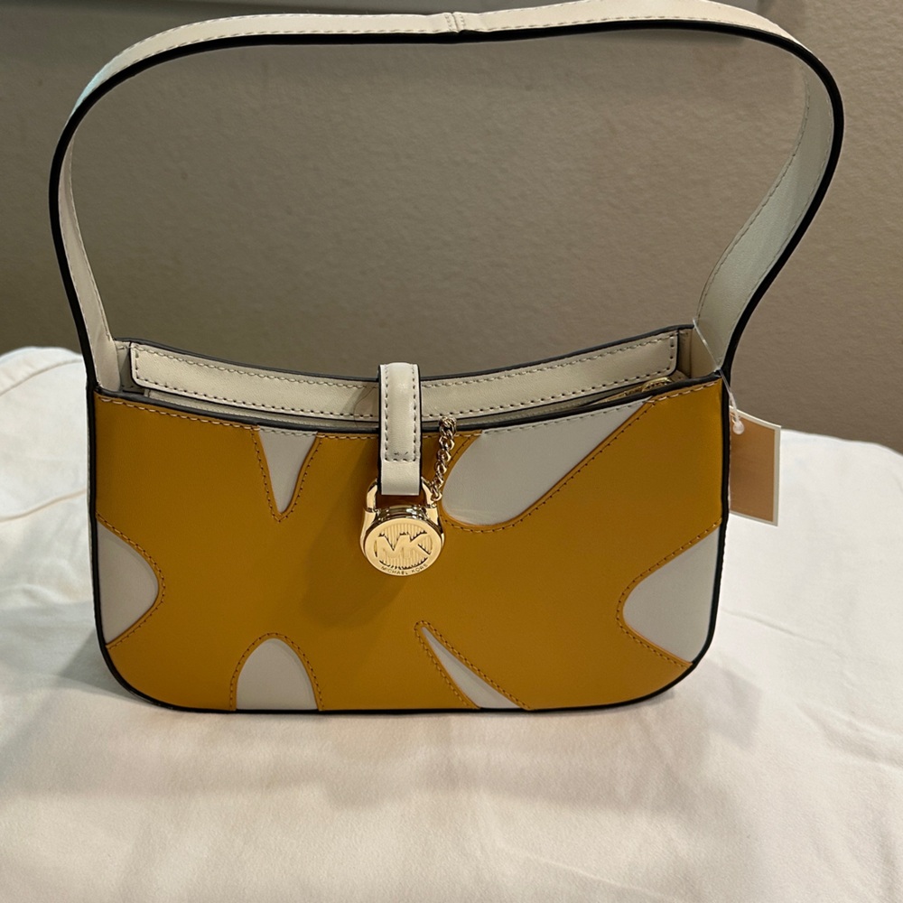 Michael Kors Yellow and White Shoulder Bag